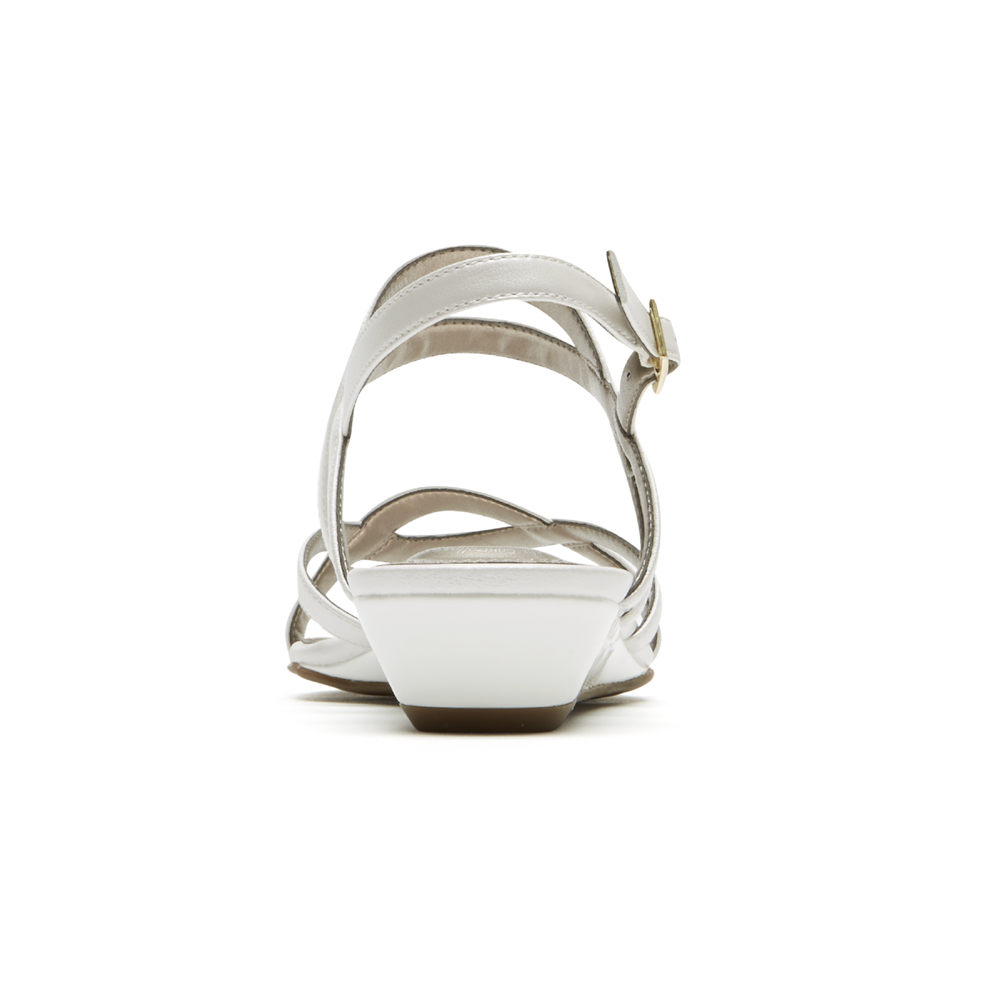 Rockport Womens Sandals White - Total Motion Zandra Slingback - UK 374-ZWLOCX